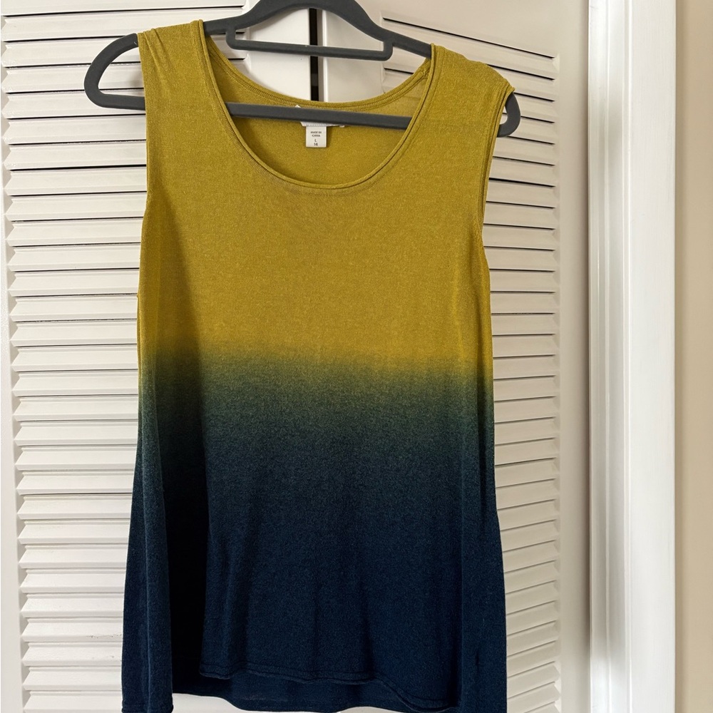 Gradient Sleeveless Top - Yellow and navy